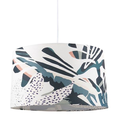 Suspension Cylindrique Tissu Monstera D40