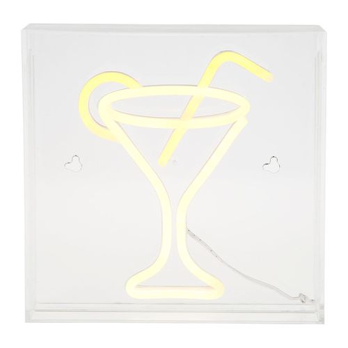 Néon Mural USB Verre Cocktail Ostaria