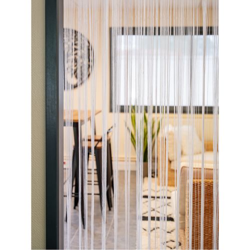Rideau Fil De Porte En Polyester Blanc