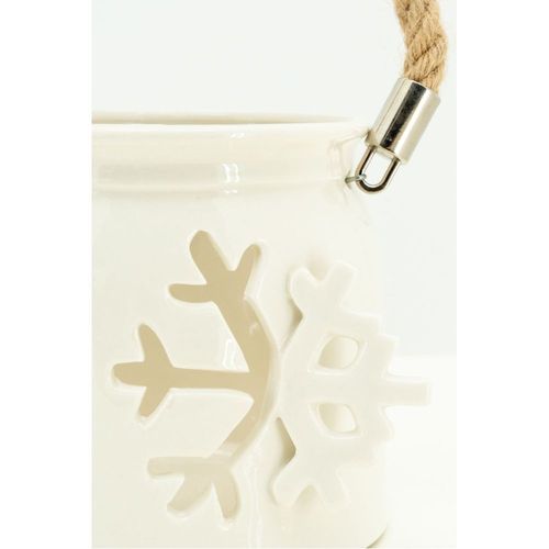 Photophore En Verre Teinté Flocon De Neige
