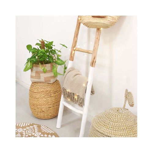 Pouf En Jacinthe Tressée