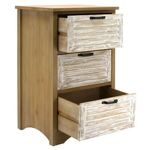 Commode En Bois Naturel Et Cérusé Ancenia