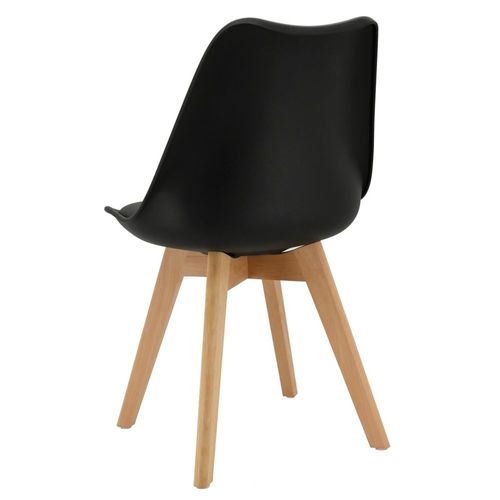 Chaise Coussin En Polypropylène Blanc Et Hêtre Noir