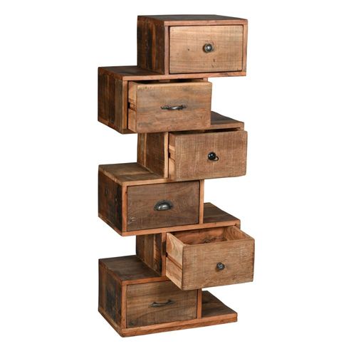 Commode Zig Zag En Bois Recyclé Et Métal