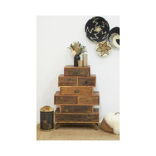 Commode 8 Tiroirs En Bois Recyclé Zigzag