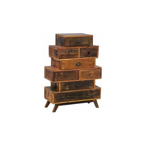 Commode 8 Tiroirs En Bois Recyclé Zigzag