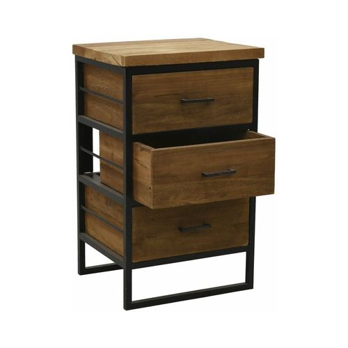 Commode En Bois Recyclé Et Métal Loft 3 Tiroirs