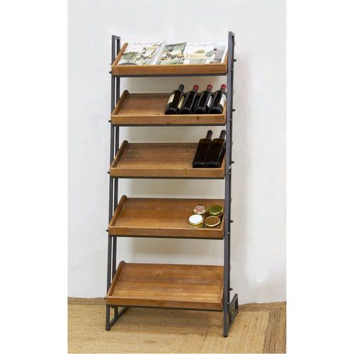Etagère De Présentation En Pin Et Métal