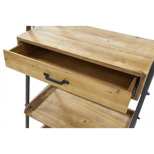 Etagère En Pin Et Métal 1 Tiroir