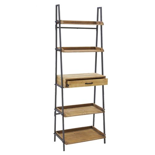 Etagère En Pin Et Métal 1 Tiroir
