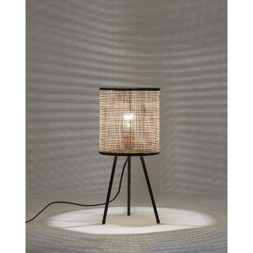 Lampe De Chevet En Métal Et Cannage