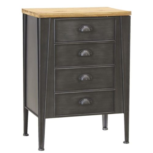 Commode En Métal Et Sapin
