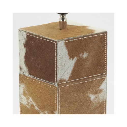 Pied De Lampe En Peau De Vache Brun Et Blanc