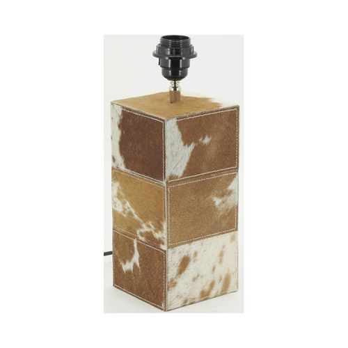 Pied De Lampe En Peau De Vache Brun Et Blanc