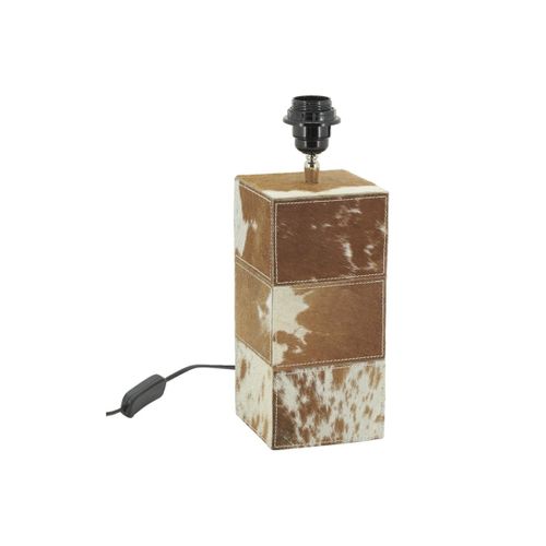 Pied De Lampe En Peau De Vache Brun Et Blanc