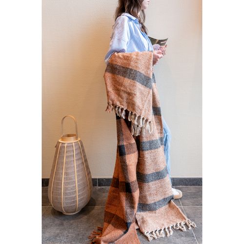 Plaid En Coton Recyclé Brossé Chocolat