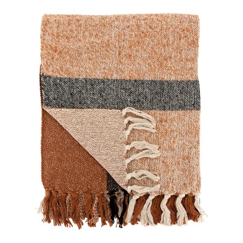 Plaid En Coton Recyclé Brossé Chocolat