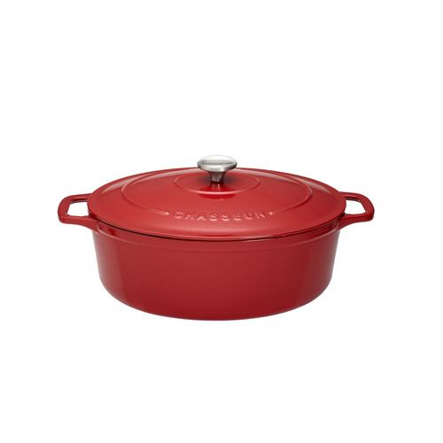Cocotte Ovale 25 Cm Rouge En Fonte