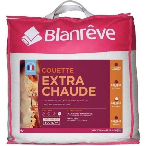 Couette Extra Chaude En Microfibre - 220 X 240 Cm - Blanc