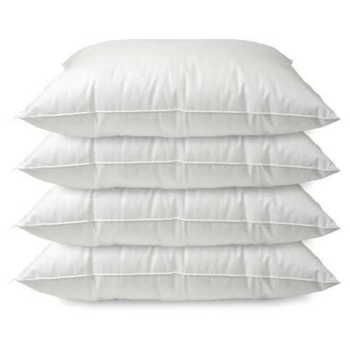 Lot De 4 Oreillers - Finition Bourdon Apparent - 60 X 60 Cm