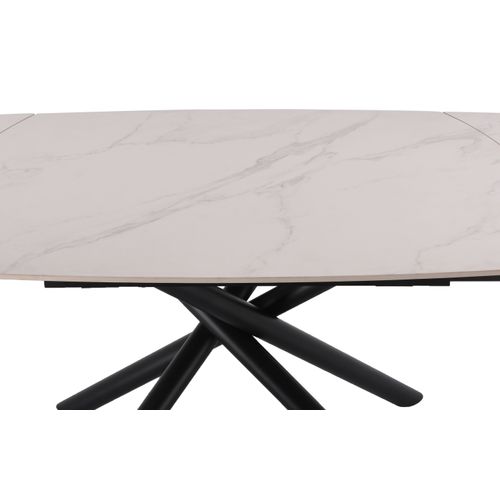 Table céramique L.120/180 CECILIA Blanc mat