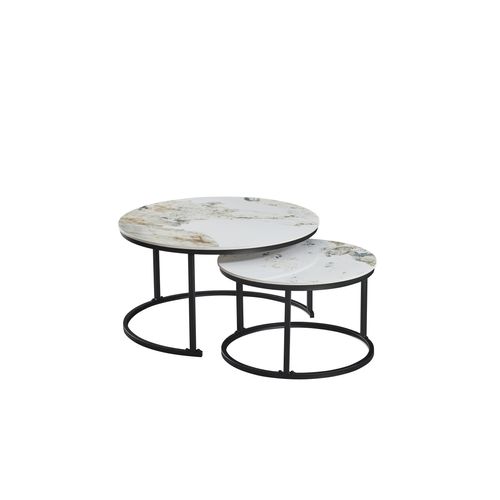 Table basse ANAIS Effet marbre blanc