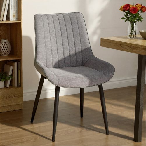 Chaise bi-matière ST MORITZ gris/ gris