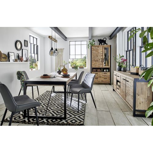 Chaise bi-matière ST MORITZ gris/ gris