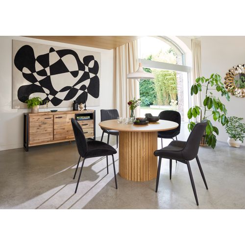 Chaise bi-matière ST MORITZ gris/noir