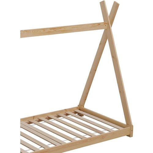 Lit Enfant Tipi En Bois "banks" 90x190cm Beige