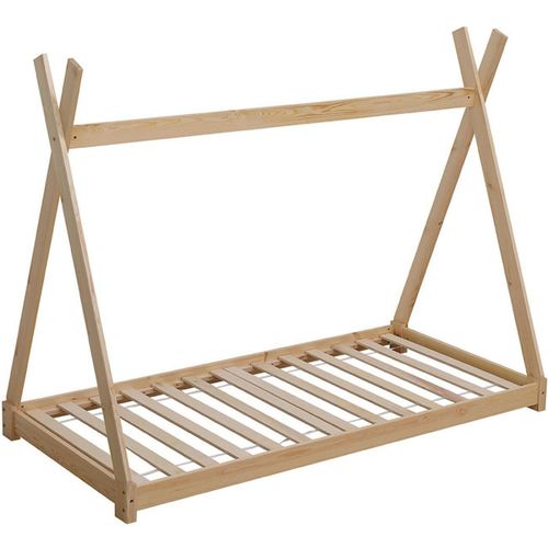 Lit Enfant Tipi En Bois "banks" 90x190cm Beige