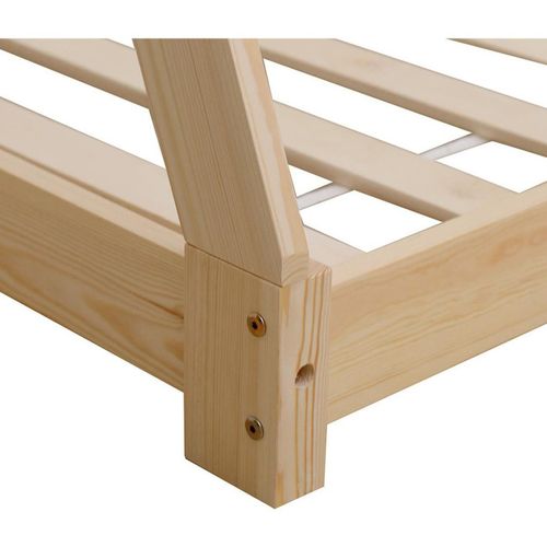 Lit Enfant Tipi En Bois "banks" 90x190cm Beige