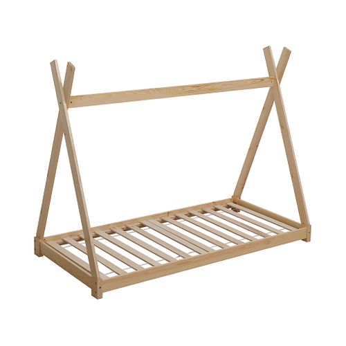Lit Enfant Tipi En Bois "banks" 90x190cm Beige