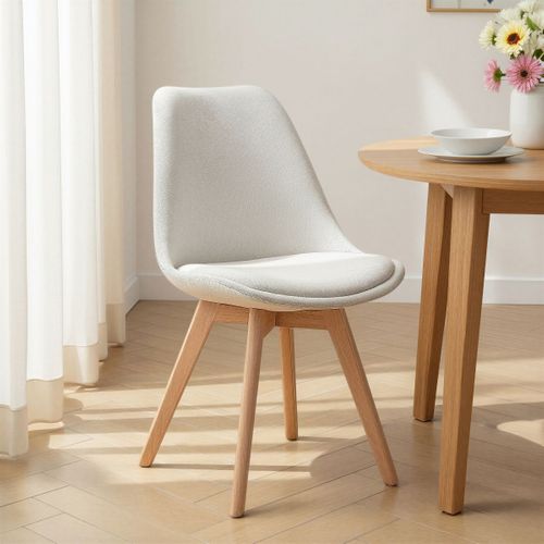 Chaise tissu NORVEGE Ecru