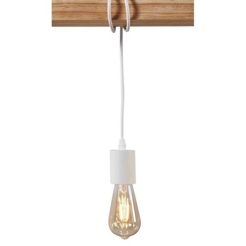 Suspension En Métal Et Bois - Blanc - New Detroit - 4 Lampes