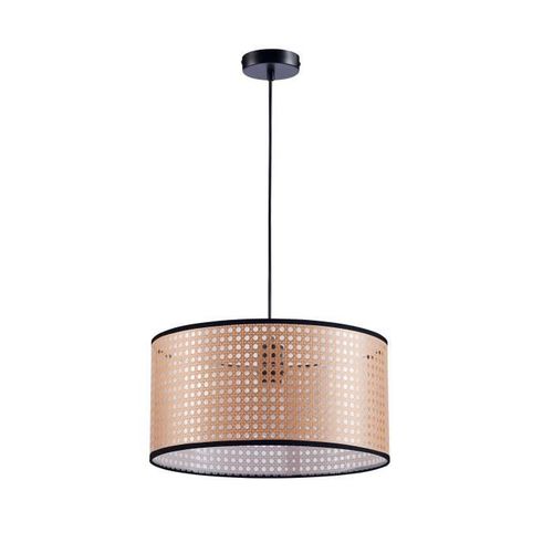Suspension Imitation Cannage - Ø 40 X H 140 Cm - Noir - Mikado