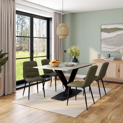 Table céramique L. 160 ELLA Gris clair