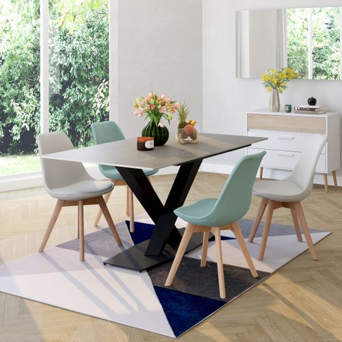 Table céramique L. 160 ELLA Gris clair