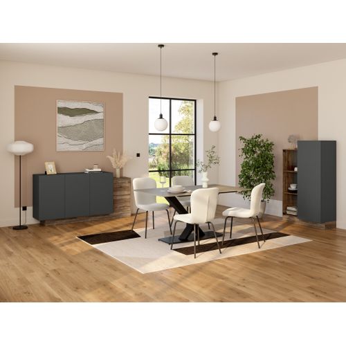 Table céramique L. 160 ELLA Gris clair