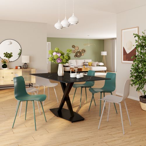 Table céramique L. 160 ELLA Gris anthracite