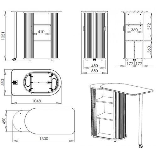 Meuble Mange-debout Hêtre Blanc
