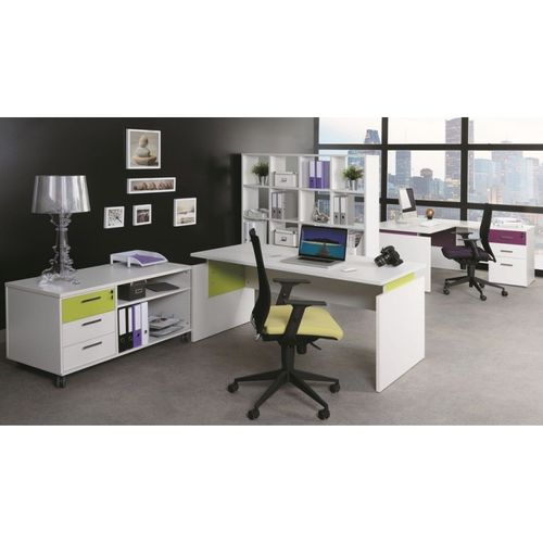 Armoire De Bureau Basse 2 Portes Blanche Ineo