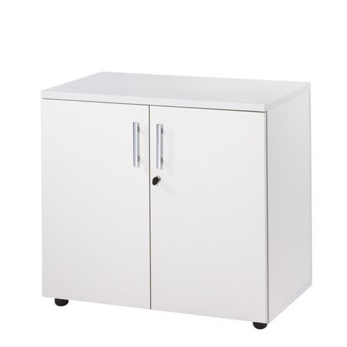 Armoire De Bureau Basse 2 Portes Blanche Ineo