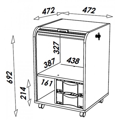 Caisson De Bureau Blanc 2 Tiroirs - Coloris: Fée 217