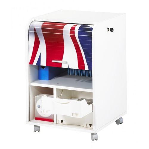 Caisson De Bureau Blanc 2 Tiroirs - Coloris: Drapeau Anglais 701