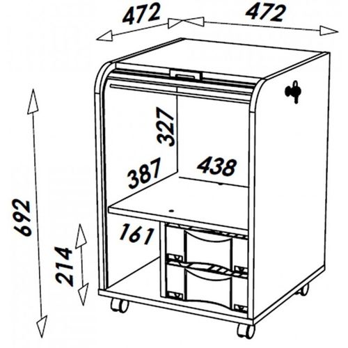 Caisson De Bureau Blanc 2 Tiroirs - Coloris: Drapeau Anglais 701