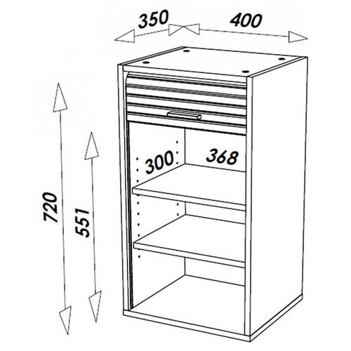 Meuble De Cuisine Blanc à Rideau 2 Etagères 40 X 72 X 35 Cm