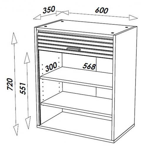 Meuble De Cuisine Haut Blanc 2 Etagères L 60 Cm H 72 Cm P 35 Cm