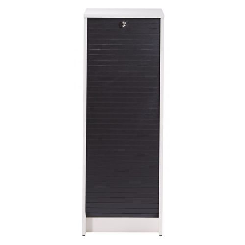 Classeur à Rideau Blanc Rideau Chêne Ou Noir 5 Niches 37,8 X 103,8 X 38,4 Cm - Chêne Naturel