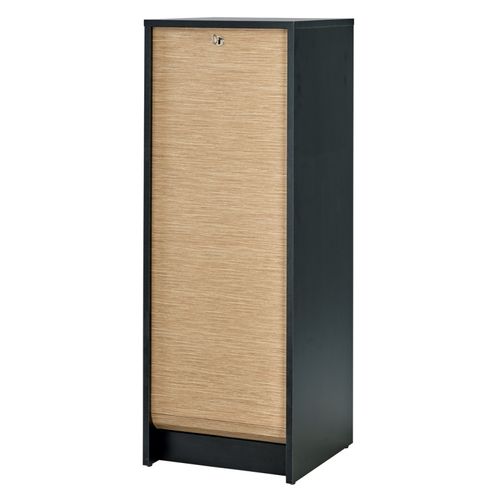 Classeur à Rideau Noir Bicolore 104 Cm - Coloris: Chêne Naturel